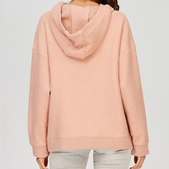 Exaggerated Lace Up Boxy Oversized Fleece Hoodie - Picture 2 of 4